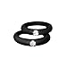 Women's Silicone Wedding Band with Rhinestone. Safe and Durable Silicone Wedding Ring for the Active Lifestyle. Set of 2 women's rings. (small and large size)