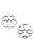 Fashion Silver Round T Studs Earrings