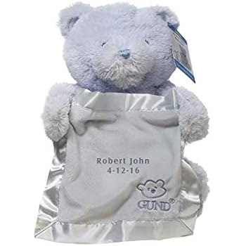 Amazon.com: Gund Personalized Animated Blue Peek-a-Boo Teddy Bear: Toys