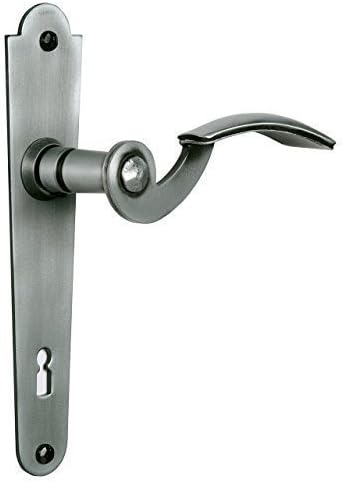Wrought Iron Door Handle Latchset Frame-Black Frame, WC-Garnitur