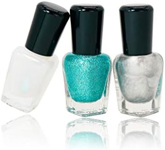 Conisy Water Based Nail Polish Set,Non Toxic Peel Off Quick Dry Nail Polish for Women- 3 Bottles (Green,Metal Silver)
