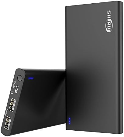 ShiRui Cell Phone Portable Charger, Dual-Ports 10200mAh External Battery Pack Portable Charger Power Bank, High-Speed Charging for iPhone8/7, Samsung S8/Galaxy Note8, Tablets(Black)