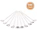 TENFLY 100pcs Disposable Dental Exam Mouth Mirrors Oral Dental Mirror Plastic Dental Instrument (White)