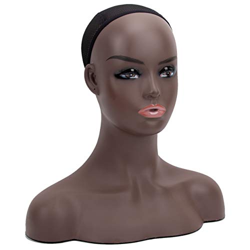 Mannequin PVC Manikin Head Realistic Mannequin Head Bust Wig Head Stand for Wigs Display Making