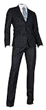 JEJEhomme Men's Slim Fit Check Navy Double Pocket Suits Tuxedo (US 38Regular / US 32Waist)
