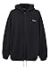 CraveLook Men's Oversized Embroidery Small Logo Zip Up Hoodie Black
