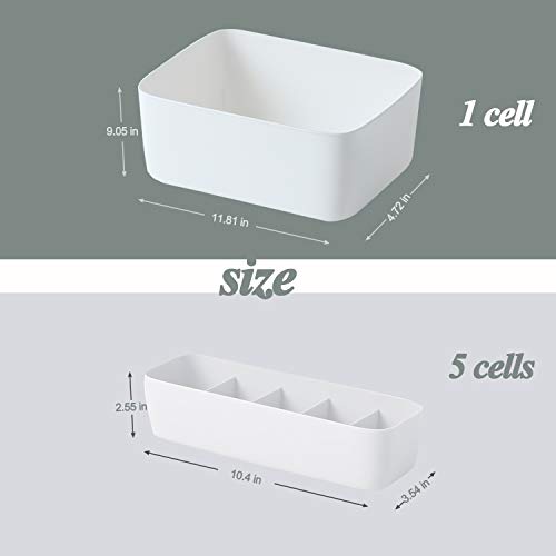ZSZMFH Plastic Closet Underwear Organizer, Drawer Divider for Bras, Panties, Sock, Ties, Set of 3, White