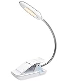 TopElek Reading Light, 7 LED Book Light with 9-Level Warm/Cool White Brightness, USB Rechargeable, Eye Care Lamp with Power Indicator, Perfect for Bookworms, Kids-White