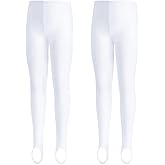 Libaobaoyo Girls Stirrup Pants 2 Pack Stretchy Tight Leggings Smooth Gymnastics Ballet Dance Stockings