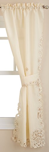 LORRAINE HOME FASHIONS Litchfield Valance, 60 x 13, Ecru/Toast