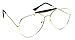 Retro Aviator Clear Lens Eyeglasses Super Vintage Classic Nickel Metal Frame (Gold Square, UV400)