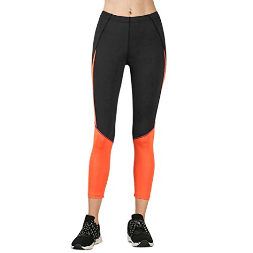 PHOTNO Women High Waist Yoga Sports Stretch Workout Leggings Running Fitness Pants Trouser (L, Black)