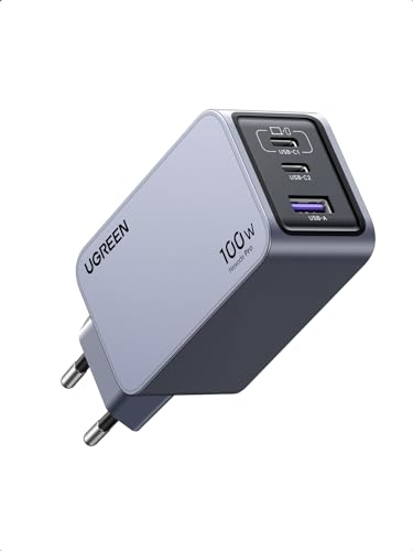 USB C Ladegerät, Nexode Pro 100W GaN Charger Mini USB C Netzteil 3-Port Schnellladegerät PPS 45W kompatibel mit MacBook Pro/Air, iPad, iPhone 17, Galaxy S25 Ultra, S24, Dell XPS