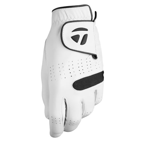 TaylorMade Golf 2021 TOUR PREFERRED FLEX GLOVE, RIGHT HAND, LARGE , WHITE