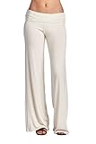 Eliechi Women's Comfortable Lounge Fold Over Yoga Palazzo Pants