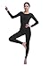 Ensnovo Womens Spandex Bodysuit Long Sleeve Scoop Neckline Footless Unitard