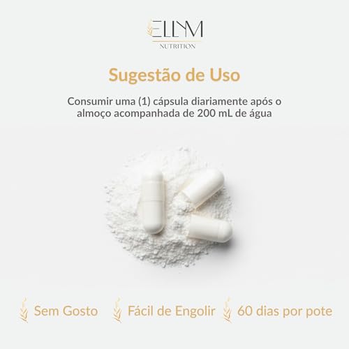 Picolinato De Cromo 250mcg Puro 60 Cápsulas ELLYM NUTRITION Auxilia No Metabolismo De Proteínas, Carboidratos E Gorduras