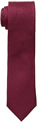 Calvin klein men s croco solid slim tie, red, one size