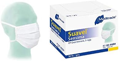Meditrade Suavel Sensima 80-440M Surgical Mask for Allergy Sufferers 3-Ply White (Pack of 50)