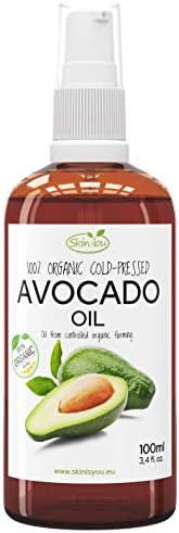 Avocado Oil 100 ml 100% Pure & Organic Cold-Pressed | Enhances Skin's Ability To Generate Collagen | Antioxidant Content | Moisturizing & Nourishing Effects | Deeply Penetrates Skin | Strengthens Hair