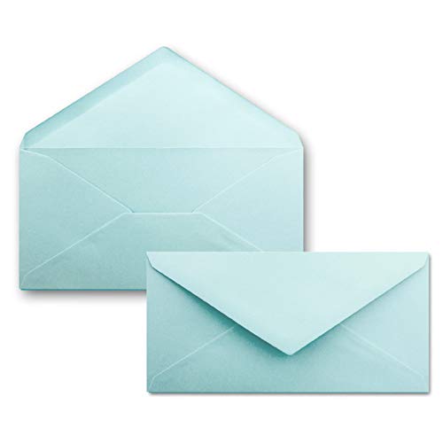 "FarbenFroh by GUSTAV NEUSER" 25 envelopes light blue DIN long 110 x 220 mm (11 x 22 cm) wet-glued without window Ideal for invitation cards FarbenFroh series — image 1