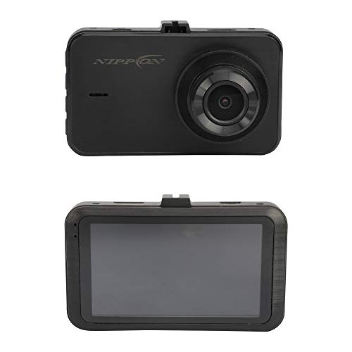 Nippon NDVR-2C DVR Car Dash Cam with 3 Inch IPS Full HD 1080P Display, Front/Rear Camera, G-Sensor and Motion Detection