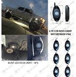 BLAST LED - LED POD ROCK LIGHTS 8pcs(Blue or Green or Ambe/Yellow or Red or Multi-color RGB or White (8pc-White)