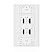 TNP HDMI Wall Plate (4 Port, White) HDMI Face Plate Socket Insert Jack Outlet Panel Mount Support 4K 60Hz HDR ARC/eARC Full HD 3D Ethernet High Speed Cable Extension Coupler f/Projector & Home