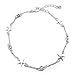 Jucicle Starfish Charm Crystal Rhinestone Link Anklet (Silver Tone)