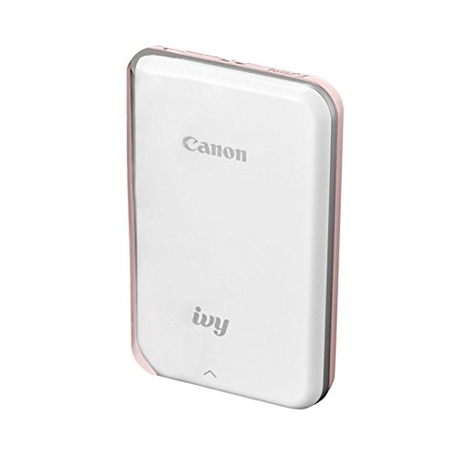 Canon Ivy Mini Mobile Photo Printer (Rose Gold) - Zink Zero Ink Printing Technology - Wireless/Bluetooth + Canon 2 x 3 Zink Photo Paper Pack (50 Sheets) + Photo4Less Cleaning Cloth - Deluxe Bundle