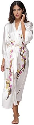 TheBund Women's Watercolor Floral Kimono Robe Long