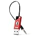TUNAI Firefly Chat LDAC Bluetooth Adapter - HiFi Wireless Bluetooth 5.0 Receiver with USB DAC 3.5mm AUX for Car/Home Stereo Music Streaming & Hands-Free Calls - Auto On, No Charging Needed (Red)