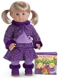 American Girl Bitty Twins Girl Pretty In Plum Outfit & Book (Doll Not Included)