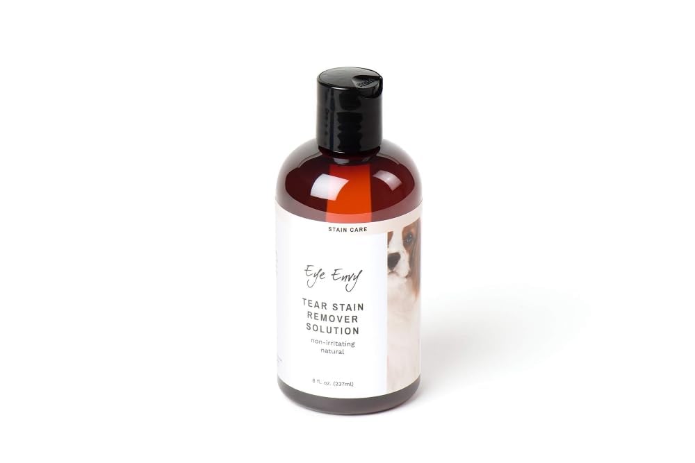 Eye Envy Tear Stain Remover Solution for Dogs. 100% Natural, Safe. Treats The Cause of Stains. Recommended by AKC Breeders, Vets, Handlers, Groomers. Contains Colloidal Silver. 237ml. Made in USA