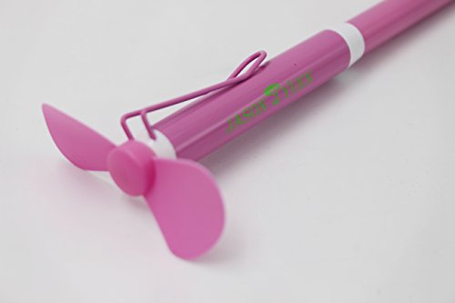 Newest Fan pen mini fan with metal ballpoint pens Multi-function electronic pen Multifunction Metal pens for office and students (Pink)