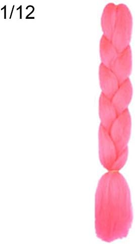 Women Jumbo Crochet Braiding Ombre Color Synthetic Kanekalon Hair Extensions - Peach Pink