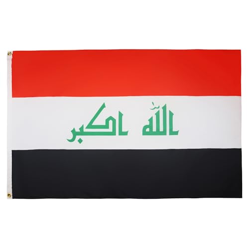 AZ FLAG Iraq Flag 250x150 cm Iraqi Banner 100D Polyester 2 Grommets