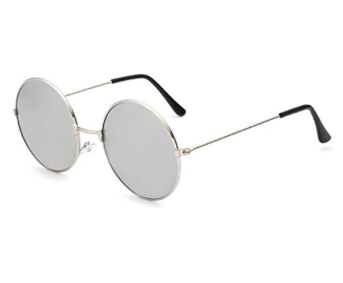 Round sunglasses silver frame Clearance