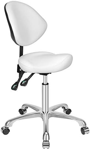 Kaleurrier Ergonomic Rolling Swivel Saddle Stool with Wheels