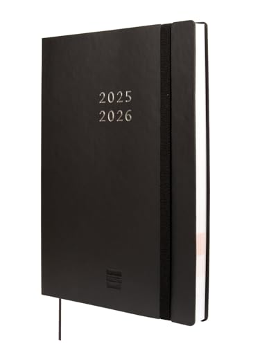 Finocam – Mara 18-Month Planner 2025-2026 Vertical Week View July 2025 – December 2026 (18 Months) International Black