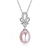 Stunning Flawless Pearl Stud Earrings & Silver Chain Pendant Set| Impeccable Quality Natural, Flawless Freshwater Pearl & 925 Sterling Silver| The Most Unique Fashion Jewelry Set (2 | Pink Pearls)