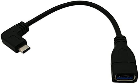 CGTime USB 3.0 (Type-A) Female to USB3.1 (Type-C)Male Left &amp; Right Angle Data Sync &amp; Charge Cable Connector 0.5ft/ Black