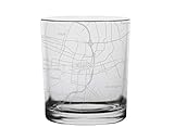 Roanoke City Map Whiskey Glass Virginia