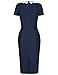 MUXXN Women's Vintage Floral Scoop Neck Formal Knee Length Pencil Dress