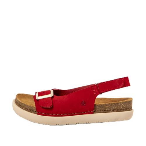 Art 1719 Rhodes, flache Damen-Sandalen, Rot, Größe 37, rot, 37 EU
