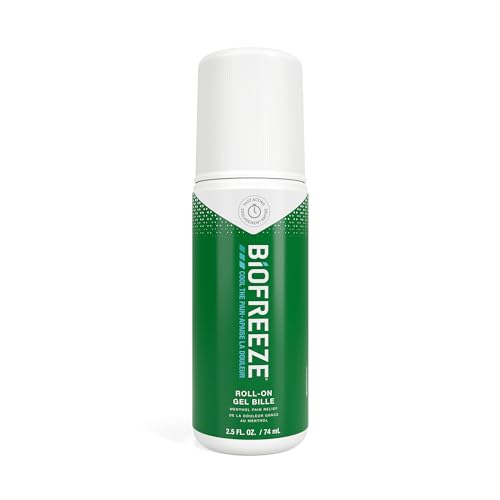 Biofreeze, Roll-on, Penetrating Pain Relief for Sore Muscles, Arthritis, Backaches, and Sore Joints, Fast Acting, Long Lasting, Cooling Menthol Formula, Mess Free Application, 74mL