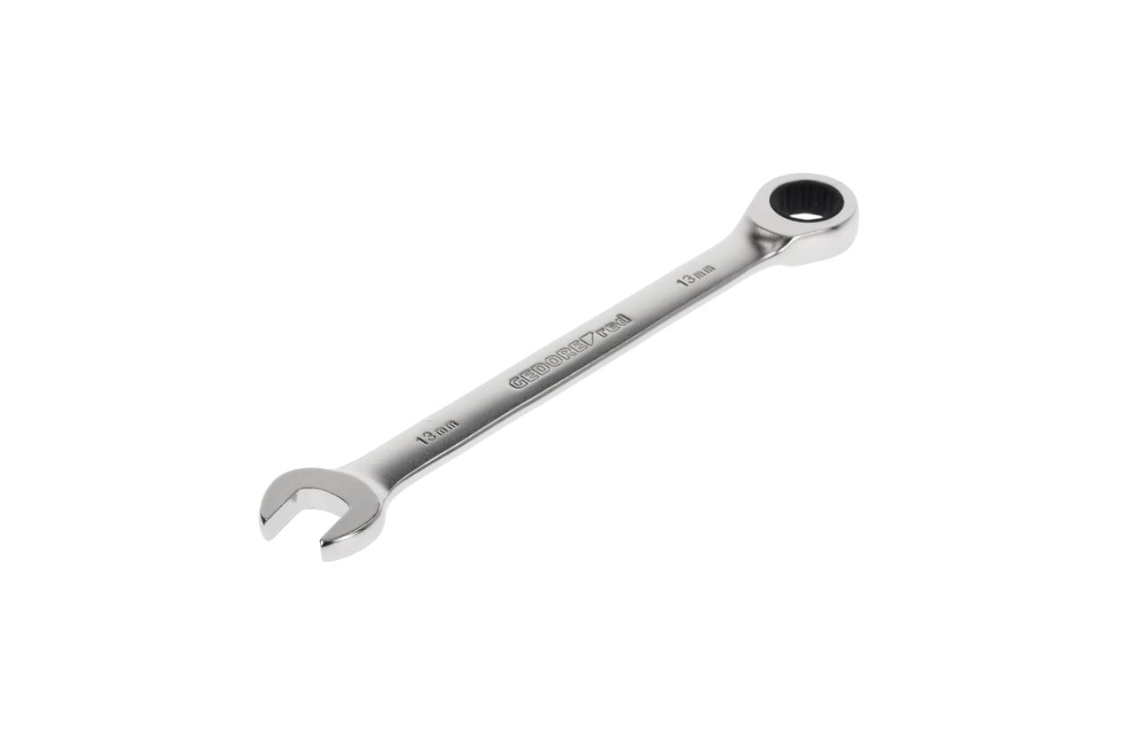 GEDORE red Combination ratchet spanner, with ratchet, AF 13 mm, Flat, Bi-hex, Spanner, R07100130