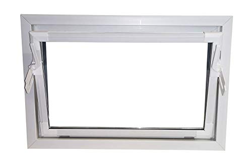 ACO 90x60cm Einfachglas Nebenraumfenster Kippfenster Fenster weiß Kellerfenster