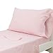 TILLYOU 3-Piece Brushed Microfiber Toddler Sheet Set for Boys Girls, Solid Baby Bedding Sheet & Pillowcase Sets Includes Flat Sheet, Fitted Bed Sheet and Envelope Pillowcase, Pink