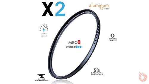 67mm X2 UV Filter for Camera Lenses - UV Protection Photography Filter with Lens Cloth - MRC8, Nanotec Coatings, Ultra-Slim, Traction Frame, Weather-Sealed by Breakthrough Photography